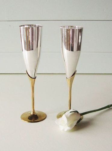 Gold And Silver Wine Goblets