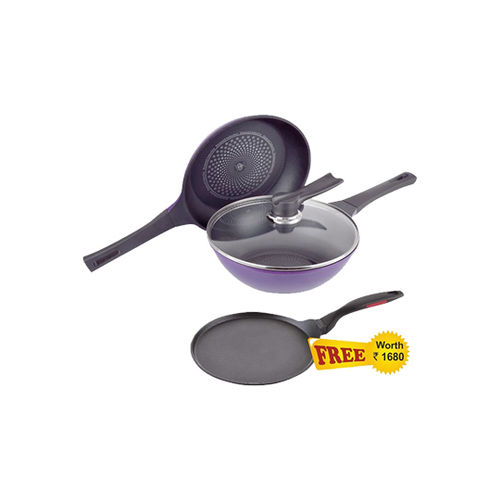  Diamond Pan Set With Free Dosa Tawa