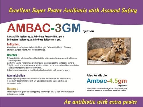 Ambac-3 Gm Veterinary Antibiotic Injections