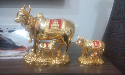 Gold Plated Kaamdhenu Cow Sculpture