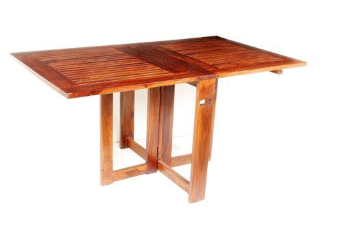 Handicraft Sheesham Wood Hand Made Folding Dining Table Strip Design