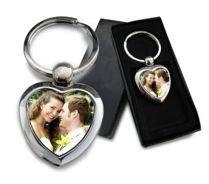 Clear Erasing Heart Shape Metal Keychain