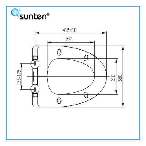 सेनेटरी वेयर सॉफ्ट क्लोज ब्लैक कलर वी शेप टॉयलेट सीट