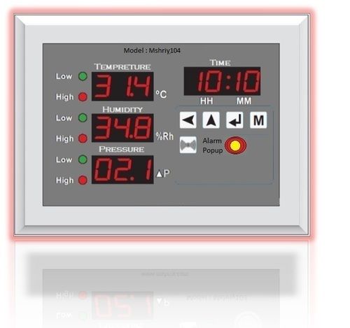 Clean Room Flush Mounted Temp+Rh+Pressure+Time Inbuilt Sensor Cum Indicator