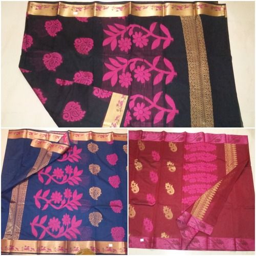 Black Cotton Silk Saree