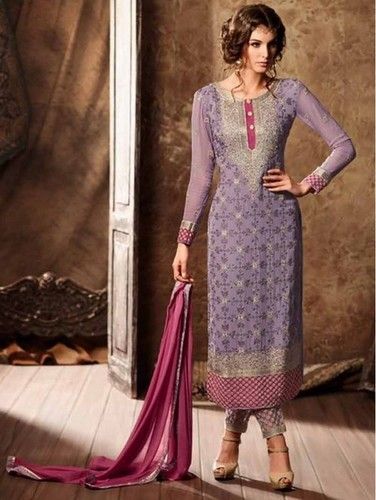 Dark Orchid Color Indo Western Bollywood Wedding Party Eid Salwar Kameez