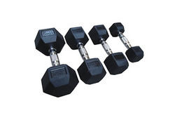 Rubber Coated Hexagon Dumbbell