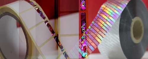 Mix Colours Label With Holographic Strip