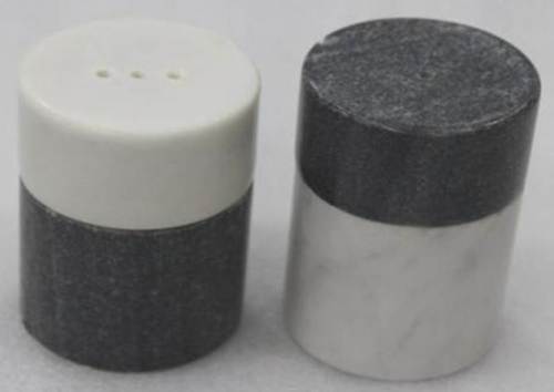 Grey And White Marble Salt And Pepper Set