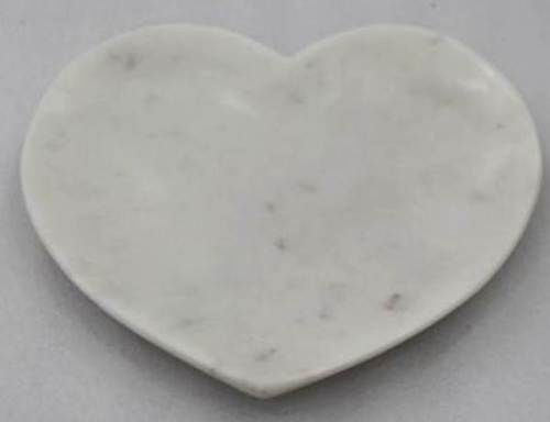 White Heart Shape Marble Serving Trays