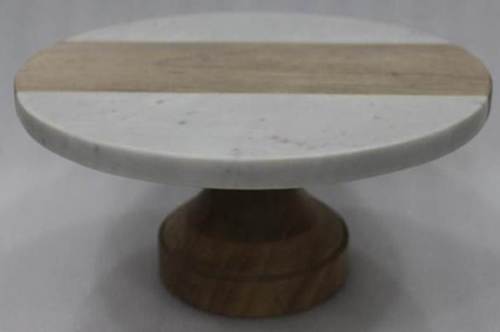 Marble And Wood Cake Stand