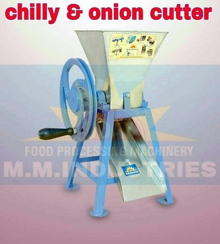 Blue Chilly And Onion Cutter Machine