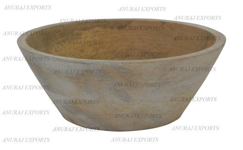 Lime Finished Big Wooden Bowls