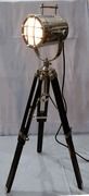 Beautiful Chrome Finish Nautical Searchlight With Black Wooden Tripod