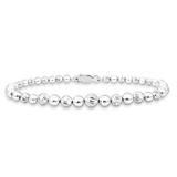 Sterling Silver Diamond Cut Beaded Ball Bracelet For Women 