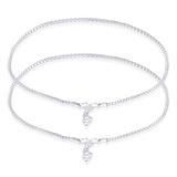 Sterling Silver Leaf Charm Anklet For Womens