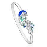 Sterling Silver Peacock Style Bangle For Women