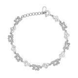 Sterling Silver White CZ Butterfly Bracelet For Women