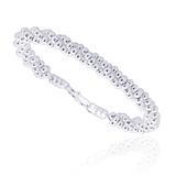 Tripal Twisted Ball Beads Sterling Silver Bangle For Women