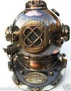 Antique Diving Helmets - Copper & Brass Materials, Elegant Mini Helmets with Penholders, Exquisite Craftsmanship and Superior Polish