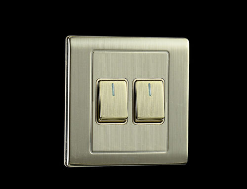 430 Stainless Steel Z9A Series 2 Gang 1 Way Small Button Switch