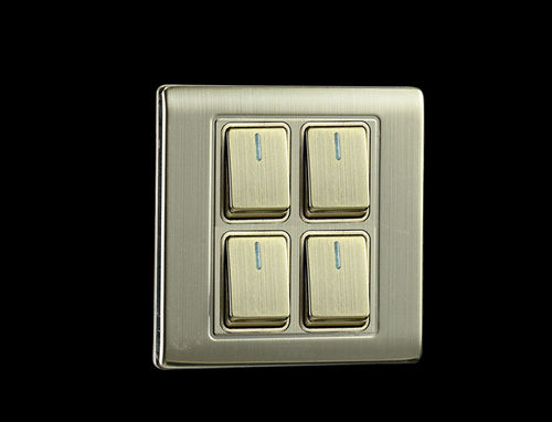 430 Stainless Steel Z9A Series 4 Gang 1 Way Small Button Switch