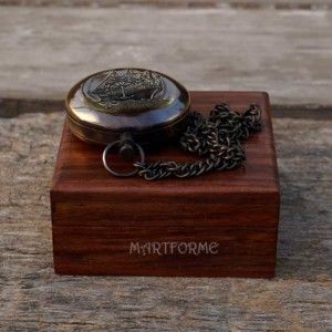 Nautical Push Button Rose Compass