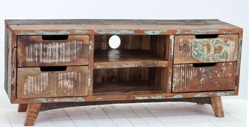 Reclaimed Wooden Television Unit Stand