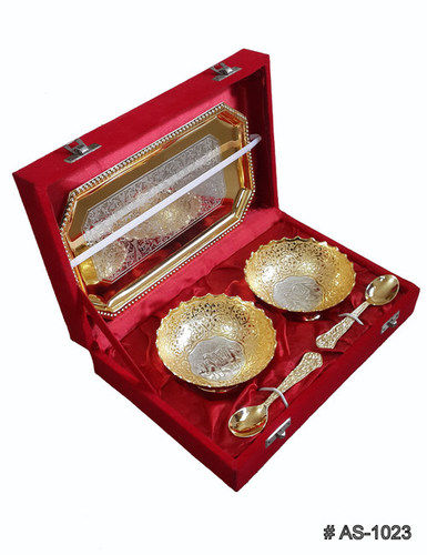 Silver Gold Plated Bowls Gift Set