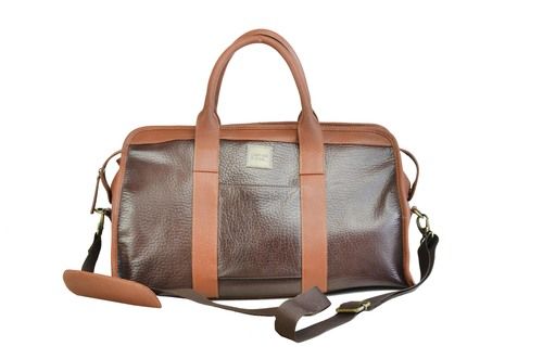 Canvas And Awl Genuine Leather Brown Duffel Cum Travel Bag Warranty: 3 Months