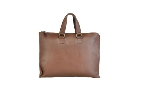 Mandava Genuine Leather Brown Unisex Laptop Bag