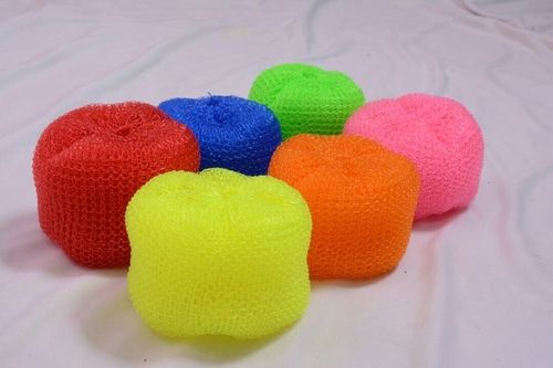 Plastic Scrubber Round Nylon Scrubbers for Pots and Pans Multicolour- Pack  of 18