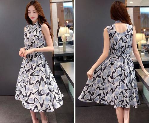 Printed Ladies Chiffon Dress 