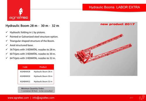 Folding Spray Booms 30 meters for Agriculture