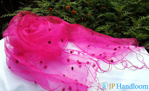Pink Beauty Cotton Silk Sheer Scarves