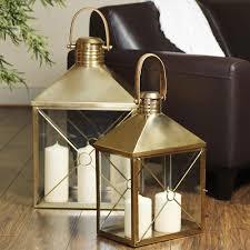 Brass Lantern - Elegant Design, 12 Inches Tall, Polished Brass Finish | Ideal for Living Rooms, Restaurants, and Hotels