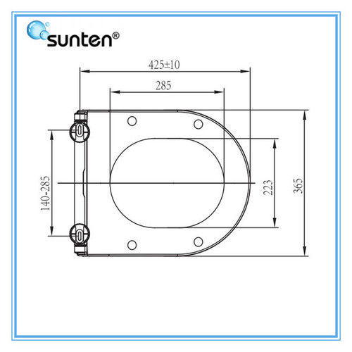  WC D शेप फ्लैट टॉयलेट सीट कवर आकार: 425* 365 