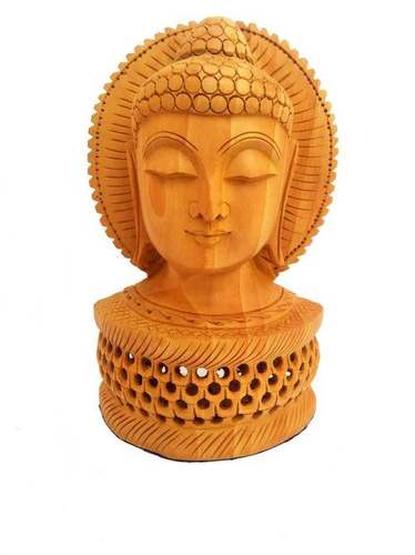 Wooden Buddha Head Under Cut