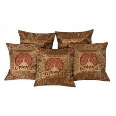 Copper Gold Peacock Cushion Covers
