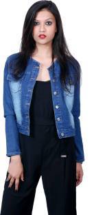 Sleeveless Solid Womens Denim Jacket