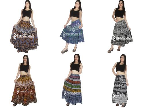 Summer Printed Multicolour Cotton Printed Women Skirts