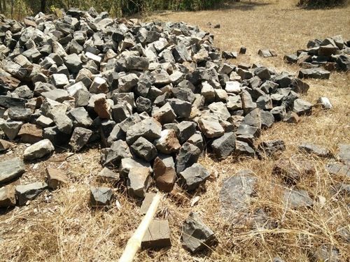 Hand Cut Black Basalt Stones Size: Various