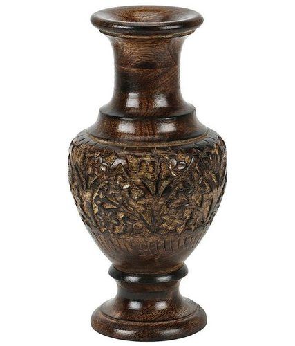 Engraved Wooden Vase