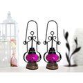 Desi Karigar Pink Wooden Glass Lanterns