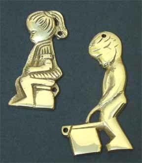 Brass Metal Male And Female Toilet Signs