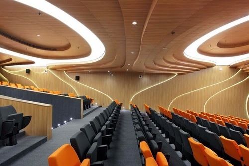 Auditorium Wooden False Ceiling Auditorium Design