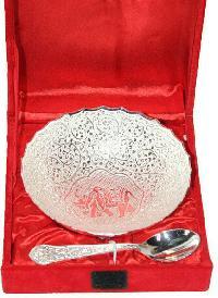 Silver Plated Bowl and Spoon