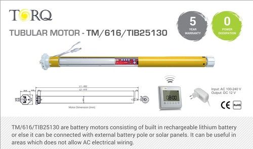 Built In Battery Tubular Motors