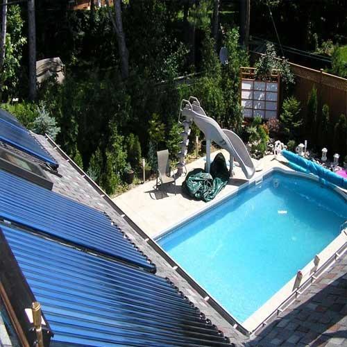 Solar Swimming Pool Heater - High Grade Components, Energy Efficient Design | Zero Power Consumption, Hassle-Free Operation, Optional LPG Backup, Automatic Swimming Pool Cover