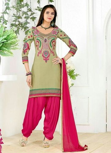 Designer Ladies Salwar Kameez Suit - Embroidered Cotton Fabric, Available in Various Sizes and Patterns | Fully Stitched, Elegant Designs for All Age Groups